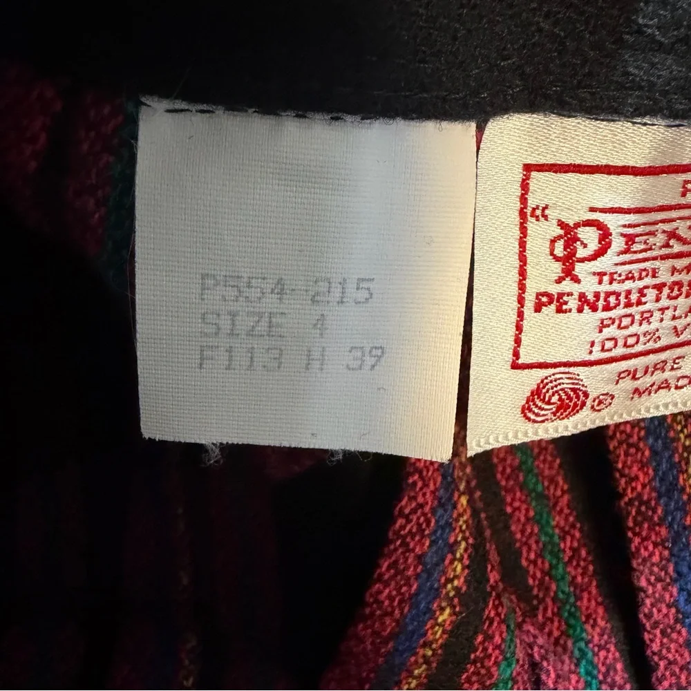 Vintage Pendleton Wool Pleated Midi Skirt Tartan Hem USA Petite 4P Black
